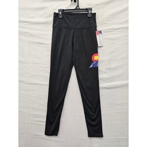 Collette Love Womens Colorado Graphic Leggings Black Polyester Blend Size Small